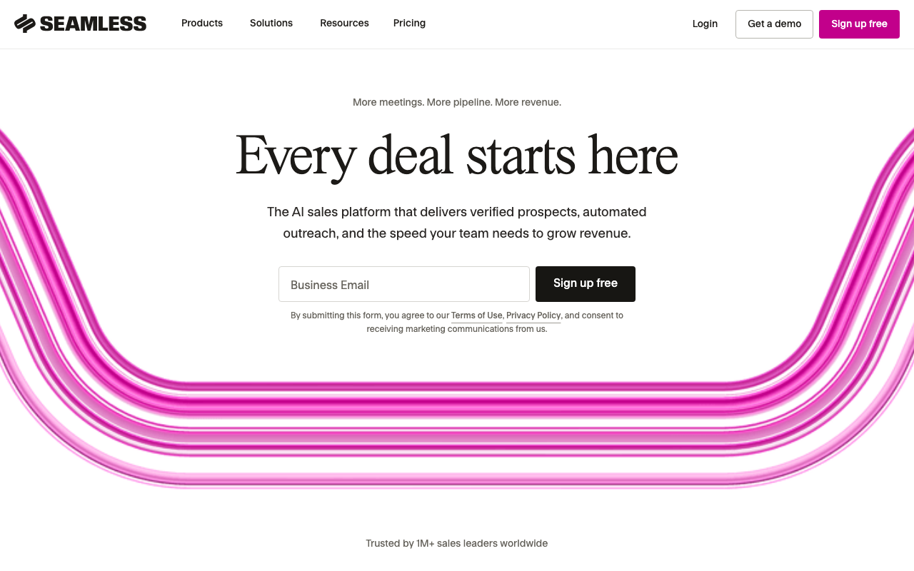 Seamless sales platform interface screenshot