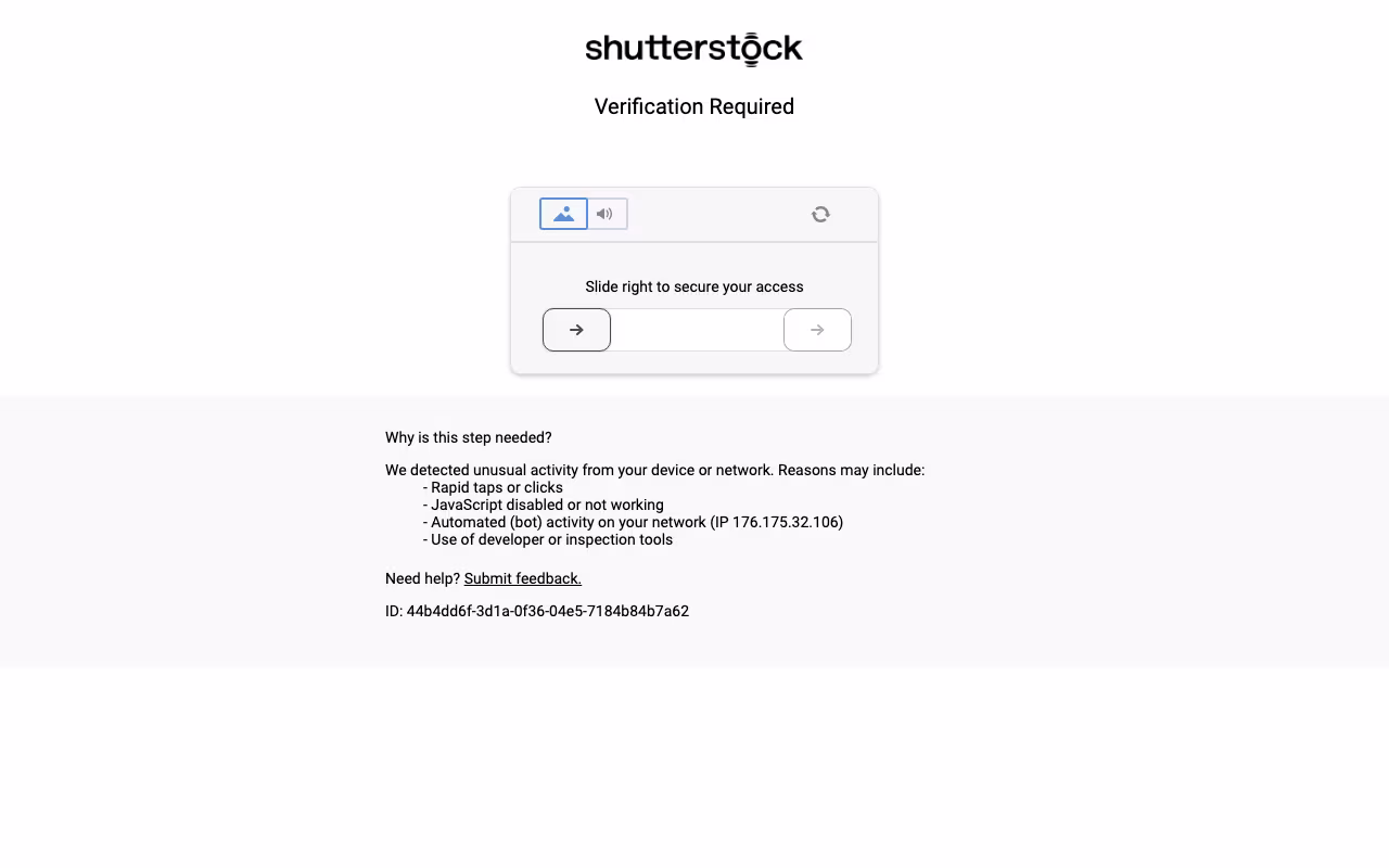 Shutterstock screenshot
