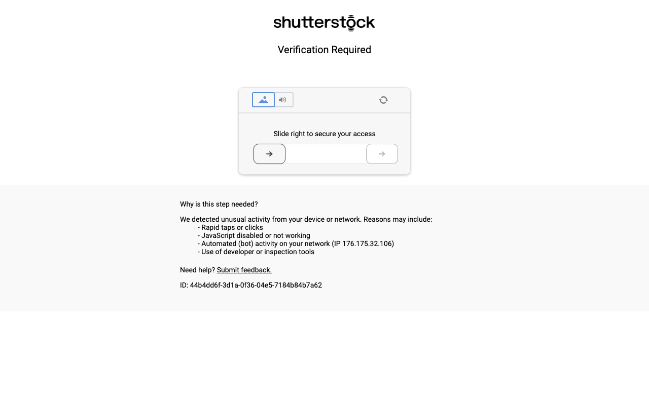Shutterstock screenshot
