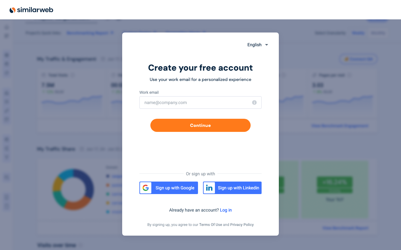 Similarweb seo platform interface screenshot