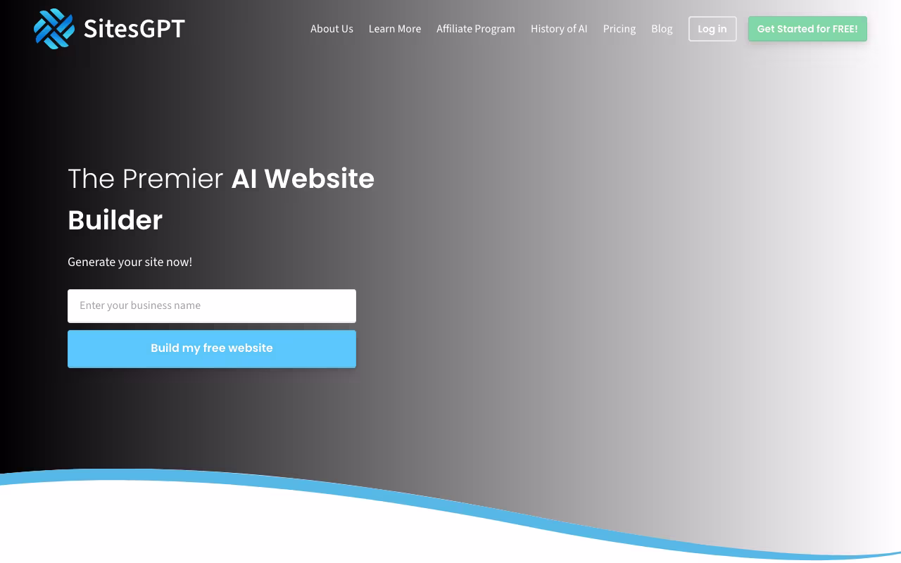 SitesGPT design platform interface screenshot