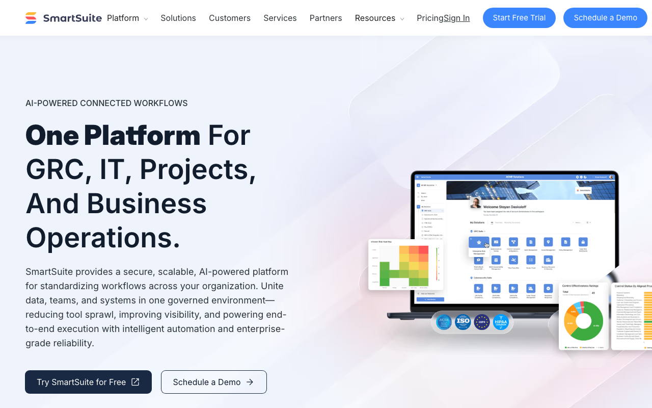 SmartSuite productivity platform interface screenshot