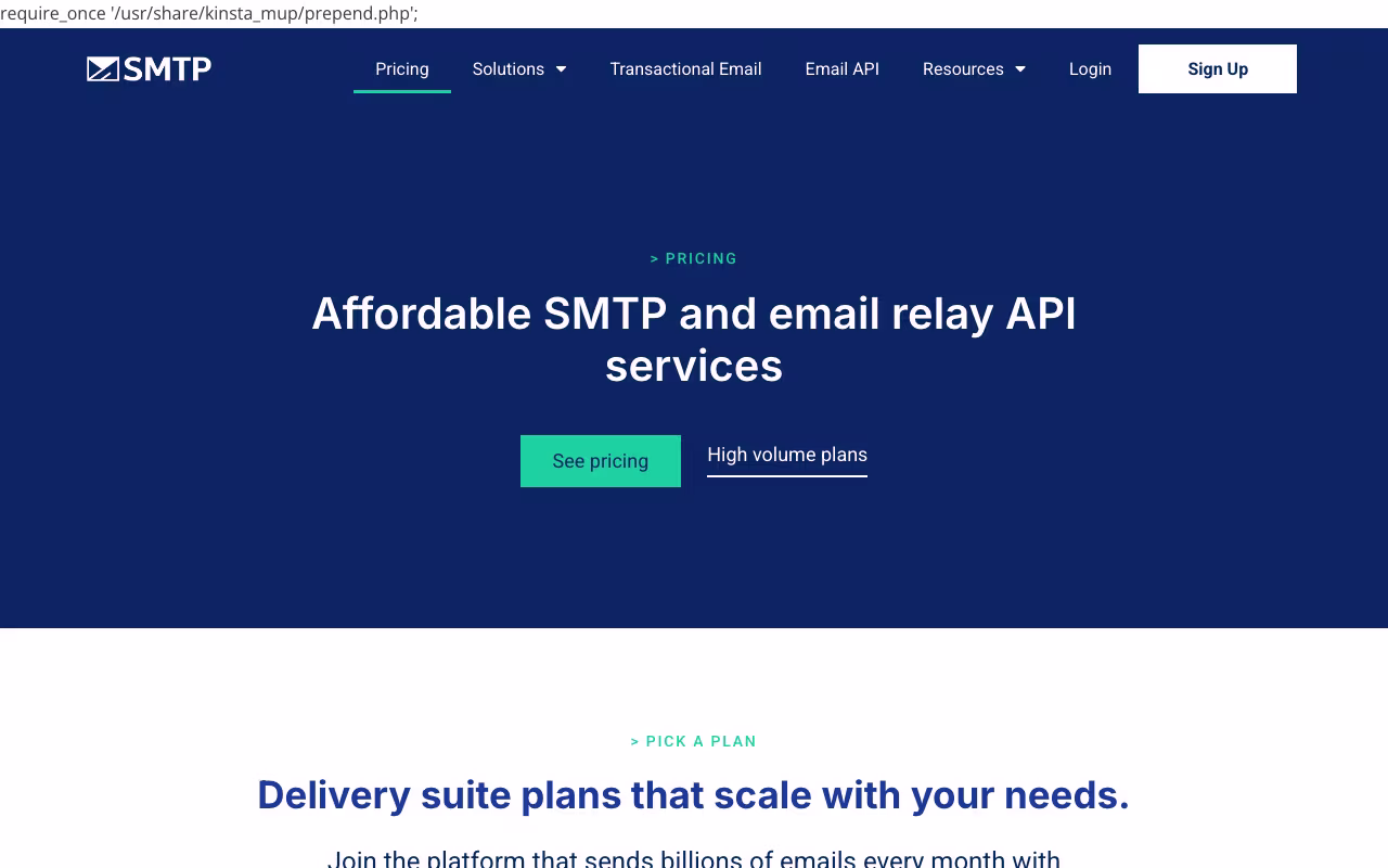SMTP.com marketing platform interface screenshot