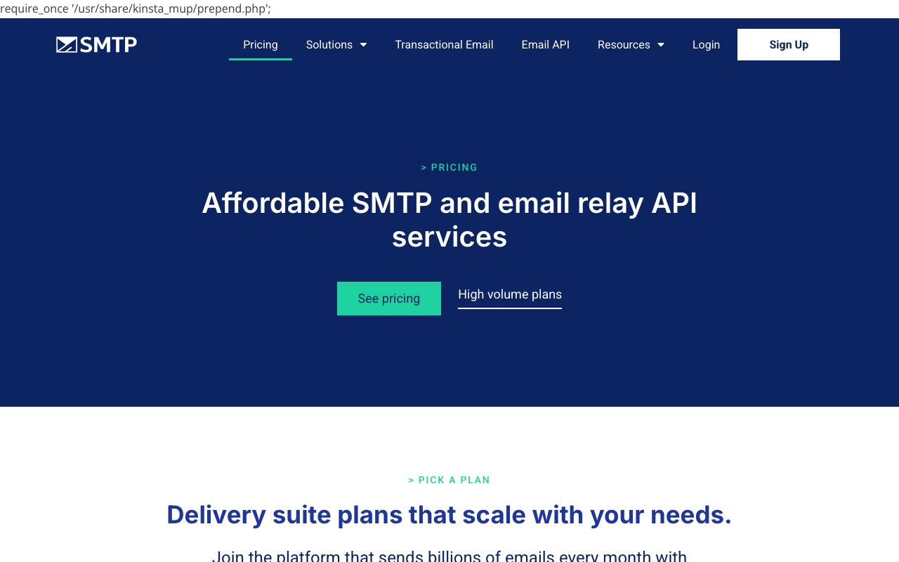 SMTP.com screenshot