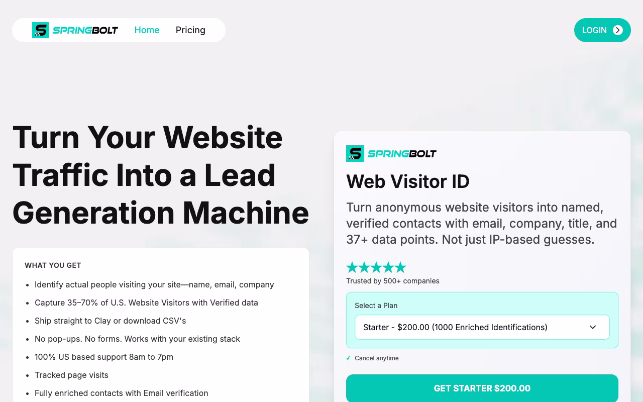 Springbolt marketing platform interface screenshot