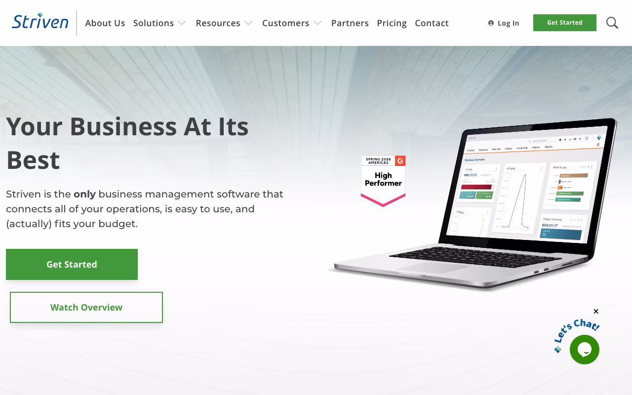 Striven operations platform interface screenshot
