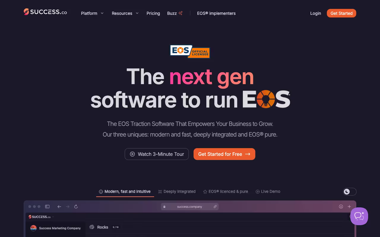 Success.co operations platform interface screenshot