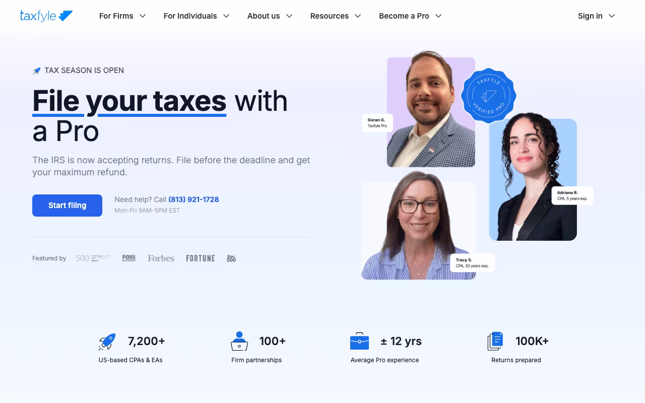 Taxfyle finance platform interface screenshot
