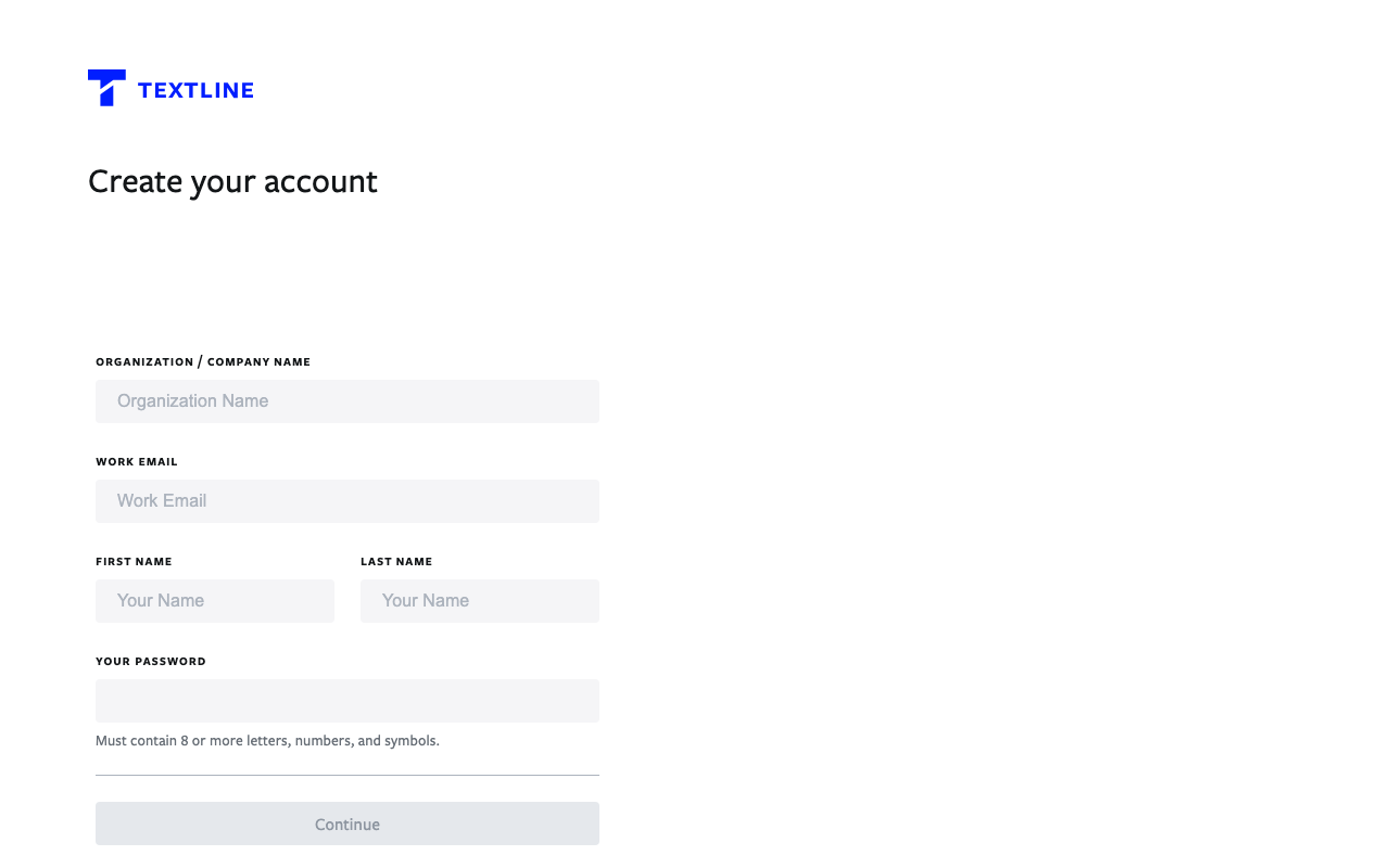 Textline customer support platform interface screenshot