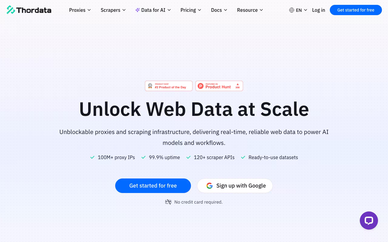 Thordata data platform interface screenshot