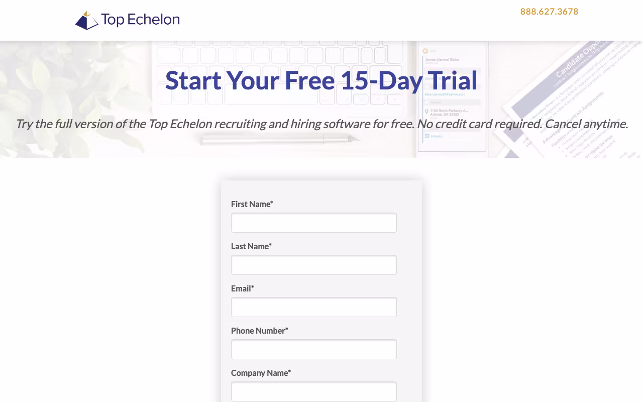 Top Echelon hr platform interface screenshot