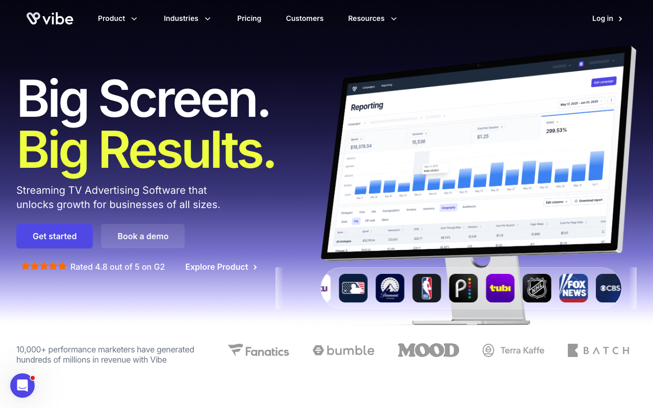 Vibe marketing platform interface screenshot