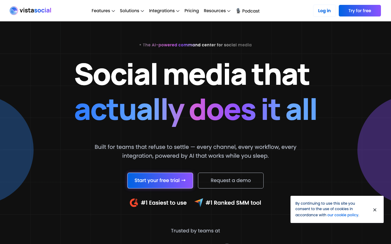 Vista Social marketing platform interface screenshot