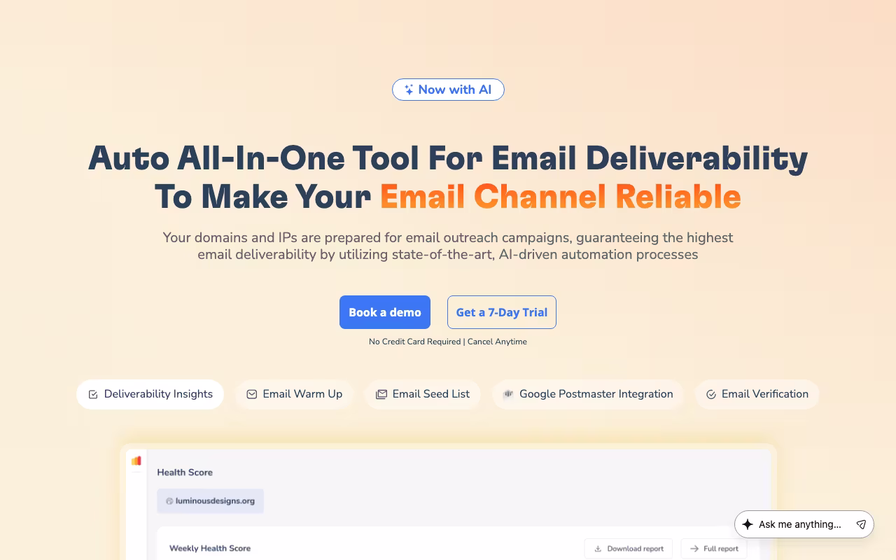 Warmy marketing platform interface screenshot