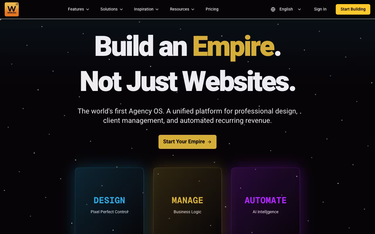 Webydo design platform interface screenshot