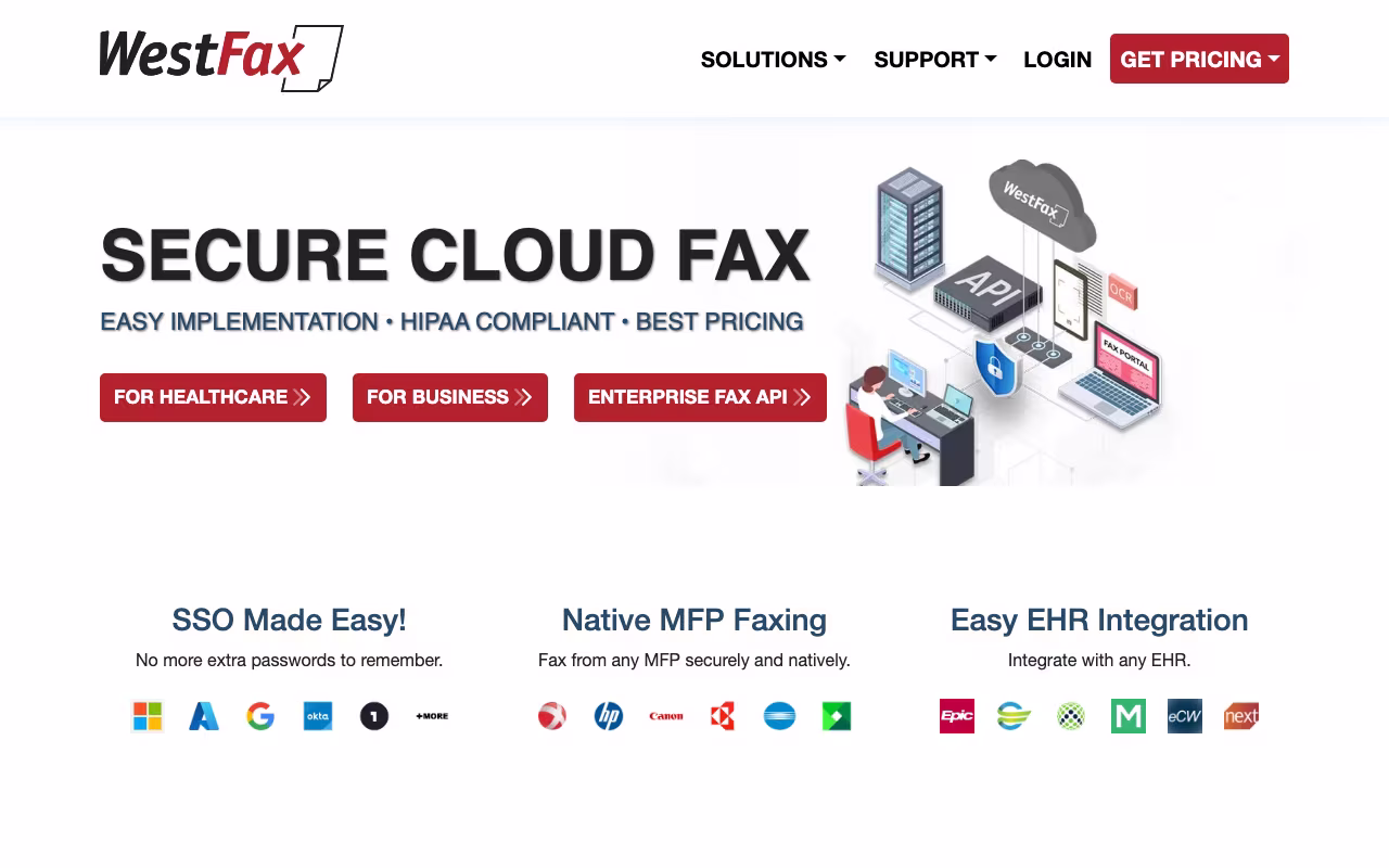 WestFax operations platform interface screenshot