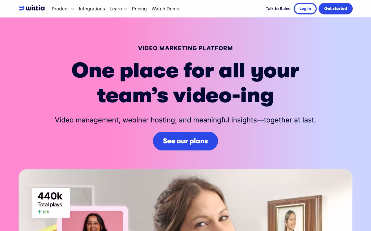 Wistia content creation platform interface screenshot