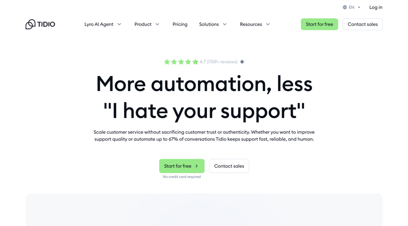 Tidio customer support platform interface screenshot